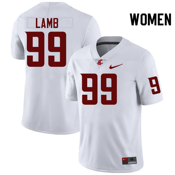 Women #99 Bryson Lamb Washington State Cougars College Football Jerseys Stitched-White